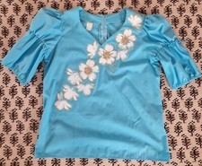 Square Dance Kleid Rock Bluse Outfit 2-teiler in türkis Unikat Vintage