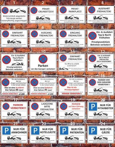 Hinweisschild parken verboten - hinweisschild,
