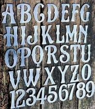Metall 2" Zoll kleine Buchstaben Zahlen Haus Geschäft Bar Geschäft Garten Werbung