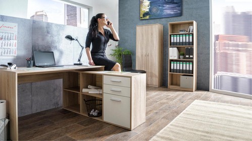 Winkelschreibtisch mit regal - winkelschreibtisch,