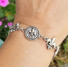 Silver Fleur de Lis Bracelet