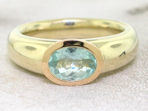Paraiba turmalin ring 585 - turmalin,