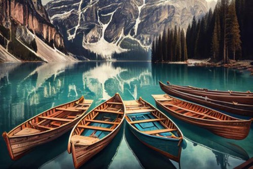 Wandbild boote auf - wandbild:,