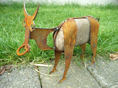 Edelrost gartenfiguren kuh - gartenfiguren,