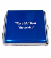 Zigarettenetui 20er blau Zigarettenbox Aluminium mit kostenloser Wunschgravur