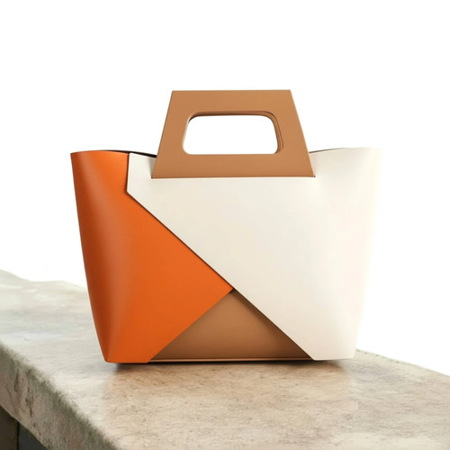 Ledertasche colorblock - ledertasche,