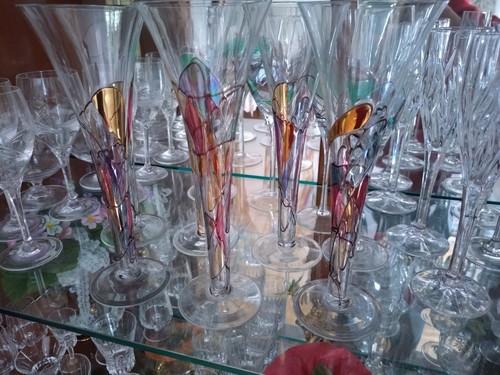 6er set sektkelche handbemalt - set,