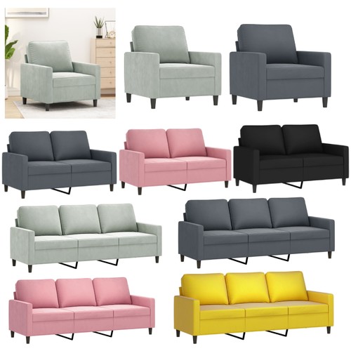 Samt sofa sitzer couch - samt, 1-2-3