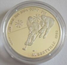 Vietnam 100 Dong 1990 Olympia Albertville Eishockey Silber