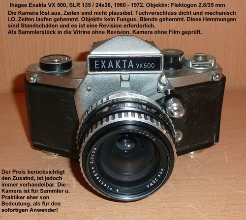 Exakta 500 slr ihagee m - vx,