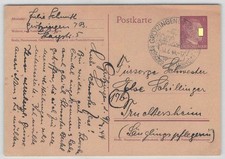 Deutsches Reich Postkarte mit SST GRÖTZINGEN 1944 nach TRUCHTERSHEIM [322]