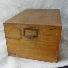 Großer !! Alter Karteikasten Holz Soennecken Bauhaus Postkartenarchiv 38x24x18