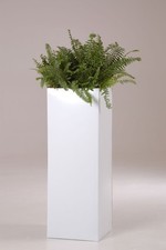 Pflanzkübel Blumenkübel Pflanzgefäß Zink BLOCK 100 cm Weiß B-WARE