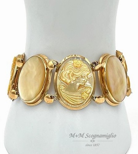 Armband 14kt gold mit kameen - mit,