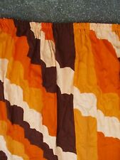 70er ! KENDIX Vintage POP ART Design 1v2 Vorhang Gardinen orange braun seventies
