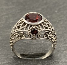 Granat Ring  Topas  925er