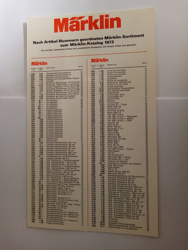 Märklin pappliste mit - märklin,