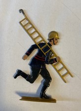 OPA'S ALTE ZINNFIGUREN SAMMLUNG "FEUERWEHR BEIM LÖSCHEN" HANDBEMALT