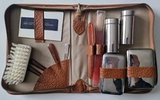 Vintage Leder Reise-Pflegeset Kultur Tasche