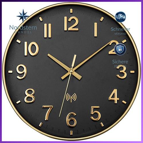 Wanduhr funk lautlos gold 30cm - wanduhr,