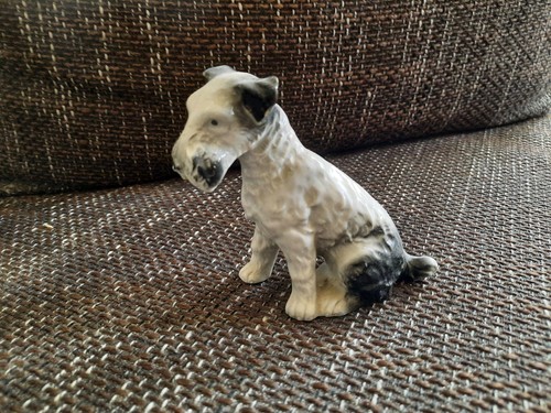 Porzellan hund grau weiß - porzellan, •