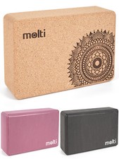 2 Stück Yoga Block Yogaklotz aus Naturkork & Schaumstoff 23x15x7,5cm 2er Set