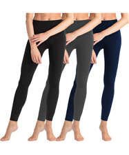DAMEN THERMO LEGGINS  SCHWARZ-BLAU-GRAU INNEN FLEECE  WARM  GRÖßE S - 3XL WINTER
