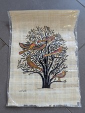 Lebensbaum - echtes Papyrus - Ägypten m. Kartusche gezeichnet - bunt - 33x23,5cm