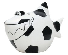 KCG Spardose Hai Fussballhai aus Keramik - Sparschwein Fußball, Sparbüchse