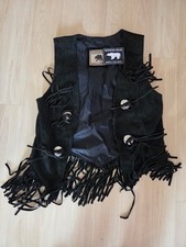 Weste Schwarz Wildleder Leder