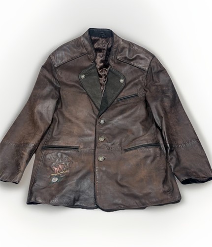 Vintage trachten lederjacke - lederjacke, gr