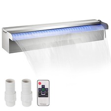 VEVOR Schwalldusche 45cm LED Pool Wasserfall Poolfontäne Edelstahl Schwallbrause