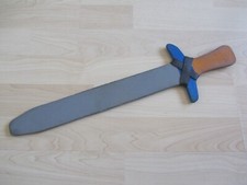 *229* KINDER RITTER HOLZSCHWERT SPIELZEUGSCHWERT SILBER BLAU BRAUN 47 x 13 CM