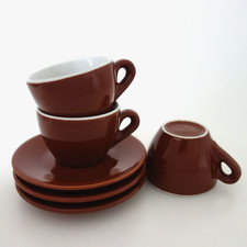 3 Cappuccinotassen & Untertasse braun dickwandig 150 ml NUOVA POINT Italien