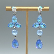 Kleeblatt Ohrringer mit Tropfen Swarovski® Kristall Damen Geschenk Neu