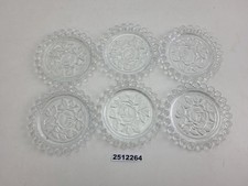 6x Untersetzer Pressglas Rose Perlenrand Küche Haushalt Bar Deko #2512264