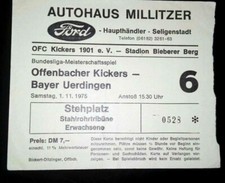 TICKET 75/76 Kickers Offenbach