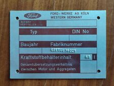 Typenschild Ford Transit 1978