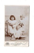 CDV Foto Niedliche kleine Kinder / benannt - Lindau um 1900
