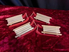 Deko-Schlitten/Mini-Schlitten/neu/rot/braun/4 Stück