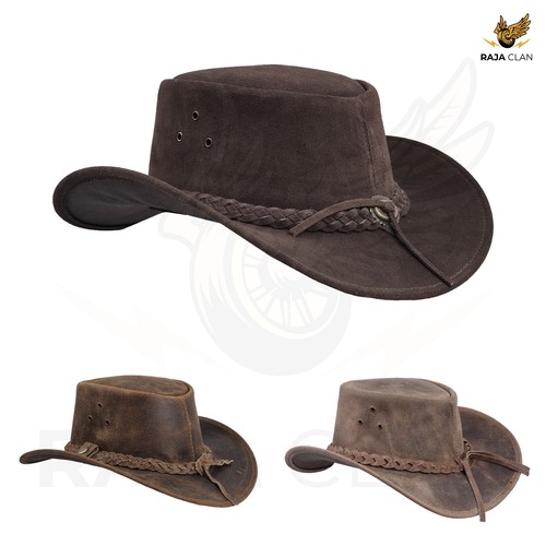 Echt leder cowboyhut - leder,