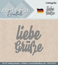 Stanzschablone - Card Deco -Text Deutsch - liebe Grüße
