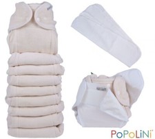 Komplettset Popolini One Size ORGANIC KbA Stoffwindeln 3-15kg NEU
