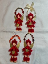weihnachtlicher Serviettenring, Serviettenhalter, 4 rote Engel,Handarbeit, Set 1