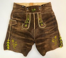 Bayern Hirschlederhose Tracht Lederhose Hirschleder Original handbestickt 52-54