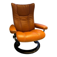 Stressless Sessel Wing M Classic Bezug Leder Paloma New Cognac Braun 