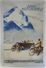 Blechschild 20x30cm gewölbt Reklame ADAC Motorwelt 1925 Deko Geschenk Schild