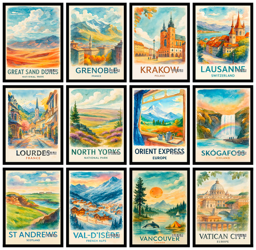 Weltstädte reise poster druck - reise,