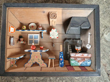altes Holzkunst Wandbild 3D