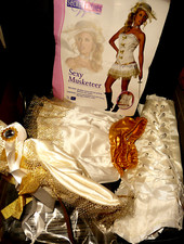 Musketier sexy Lady Kostüm Karneval Fasching Feste Korsage Minirock Hut Halsband